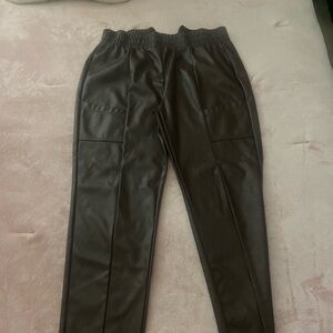 Brown leather pants